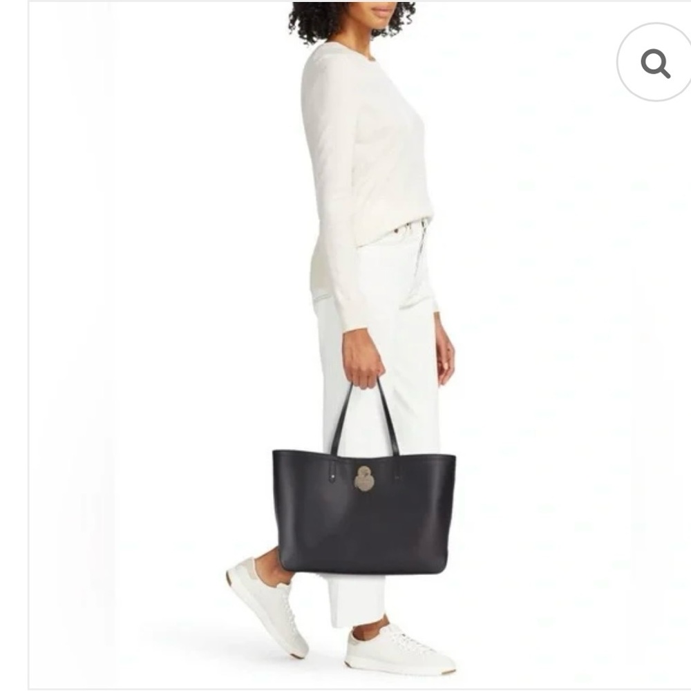 Longchamp Cavalcade Black Leather Tote with Embossed Horse - Picture 5 of 5